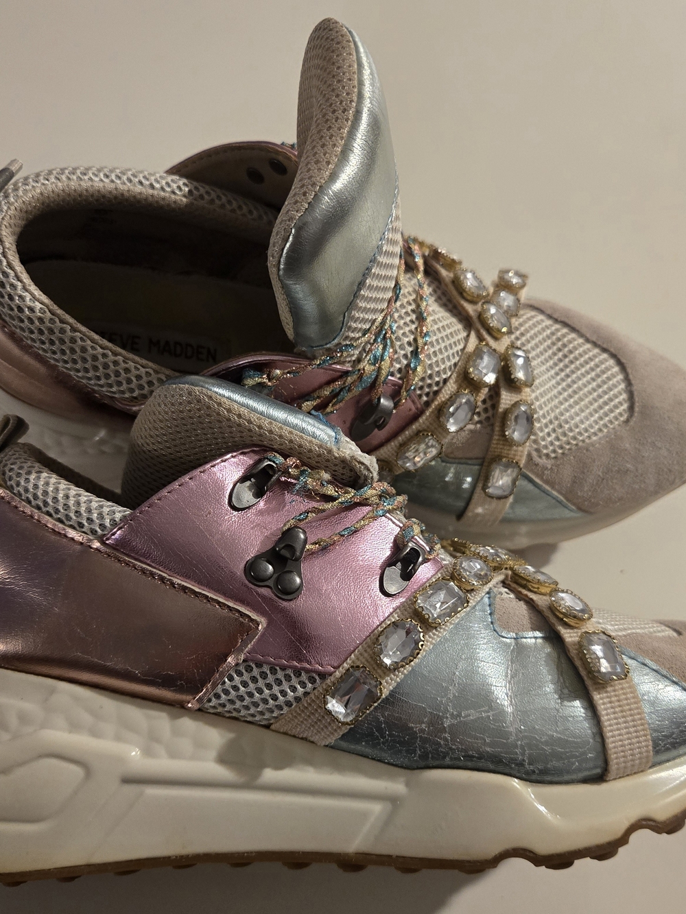 Steve Madden Credit Jeweled Sneakers